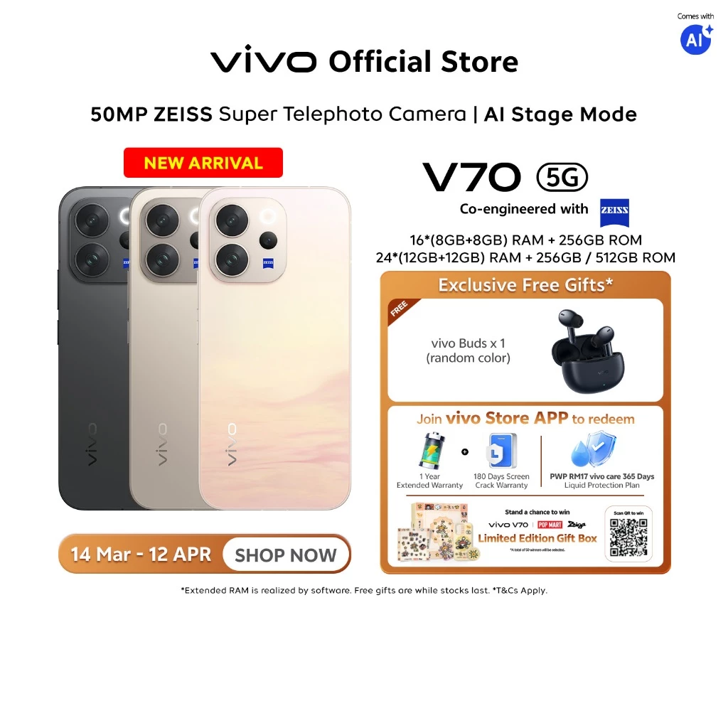 vivo V70 5G 50MP ZEISS