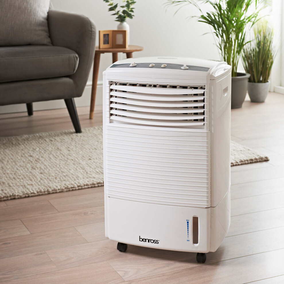 Benross 42240 Portable Air Cooler Fan / Portable with 4 Wheels / Humidifier Function / Easy Operated Control Panel / 7L Water Tank / Quiet Operation